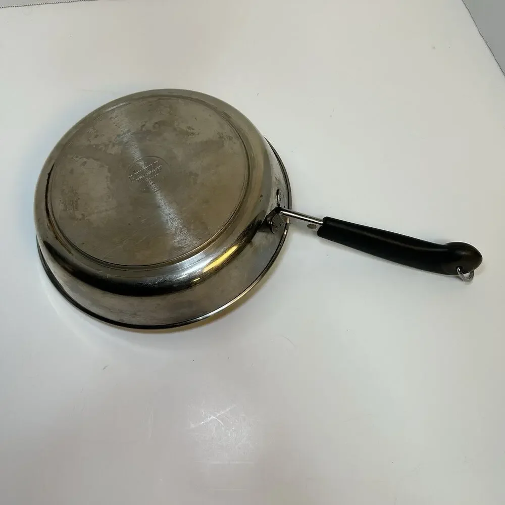 Revere Ware 1801 9” Skillet Stainless Steel Tri-Ply Disk Bottom Clinton,ILUSA94A